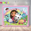 Niholia Gabby Dollhouse Backdrop Kids 2nd Birthday Party Decoration Photography Background Baby Shower Photo Prop Banner