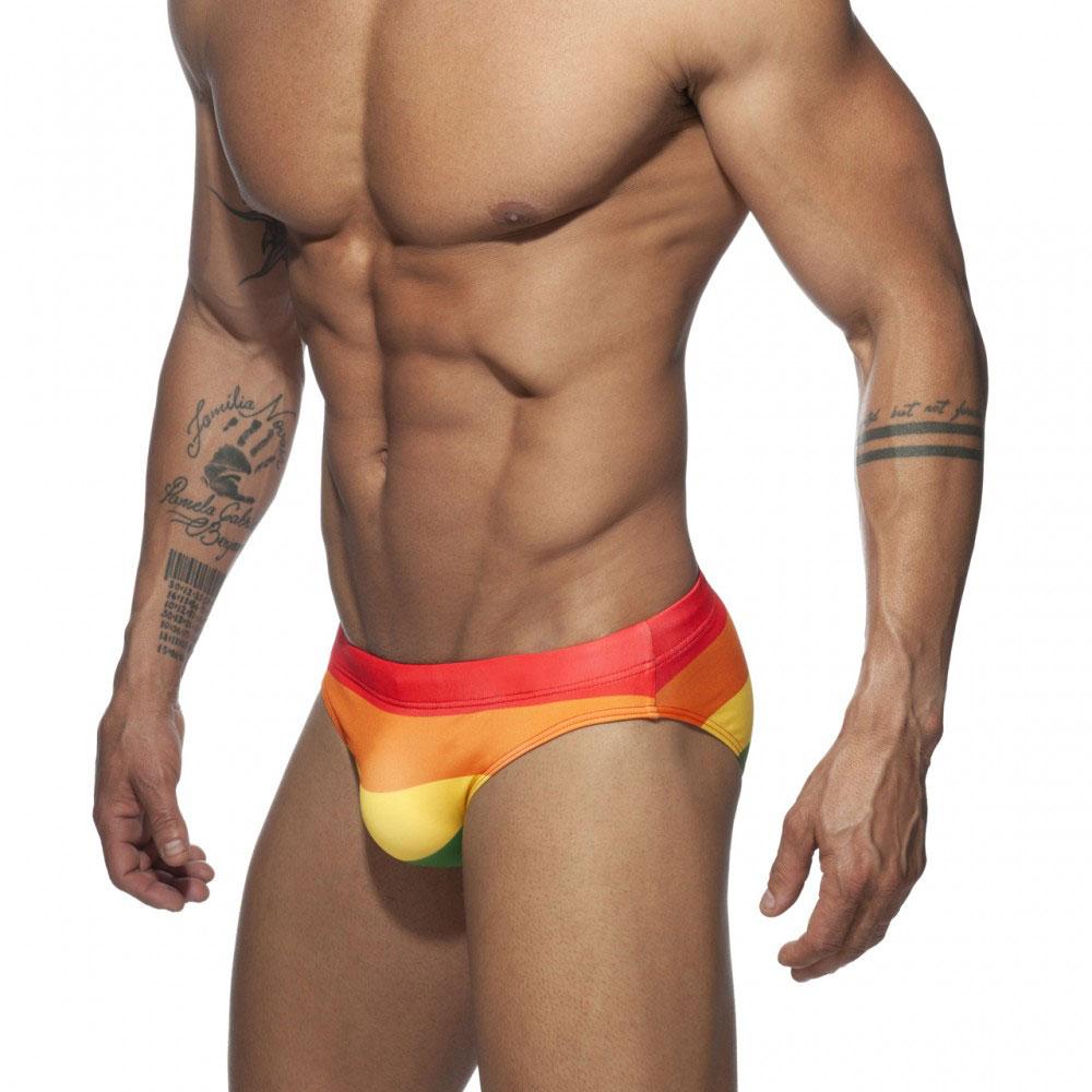 Men's Fashion Pride Day Swimming Briefs Low Waist Plus Size Summer Beach Wear