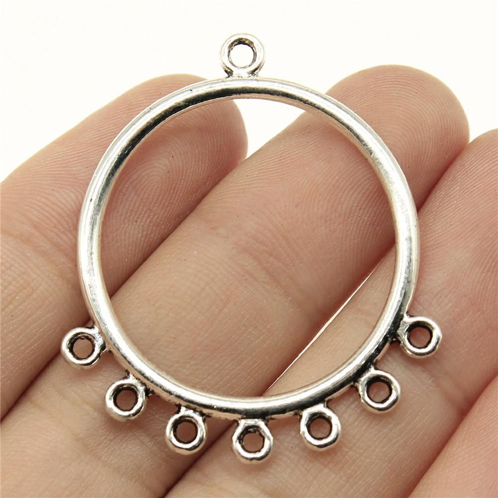 6pcs Antique Silver Color Earring Connector Charms For Jewelry Making Charms Earring Connector Jewelry Findings DIY