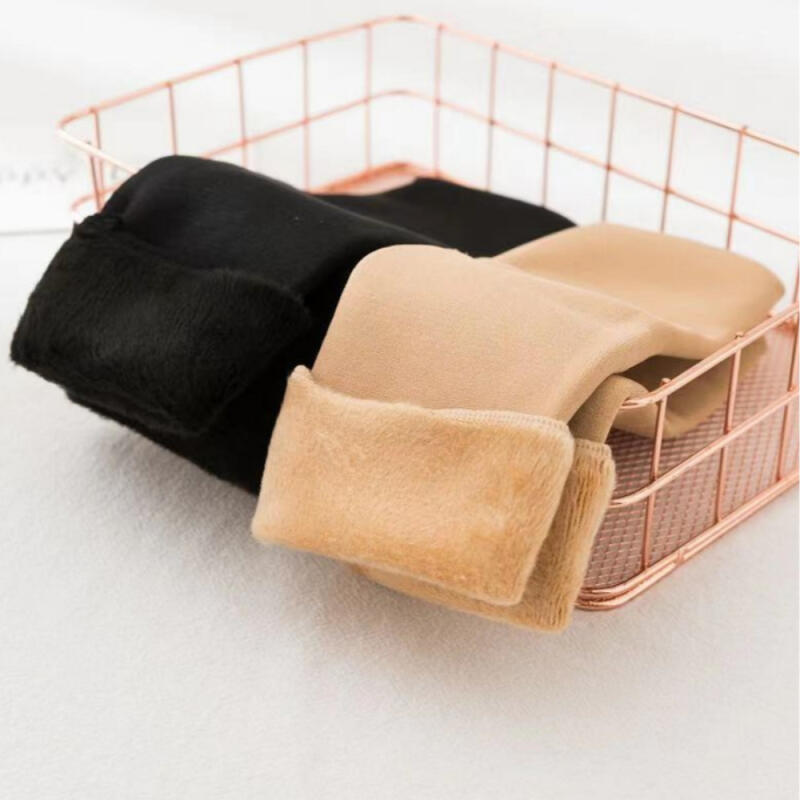 

Mink fur women s winter socks, warm fleece sleeping socks black