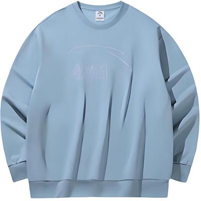 Anta Lifestyle Serie Brief Rundhals Fleece Atmungsaktiv Langarm Sweatshirt Unisex Sweatshirt Hellblau 952448701-8