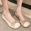Lucyever Bow Pu Leather Women Ballet Flat Shoes 2024 Comfort Slip on Soft Sole Flats Woman Shallow Mouth Single Shoes Female