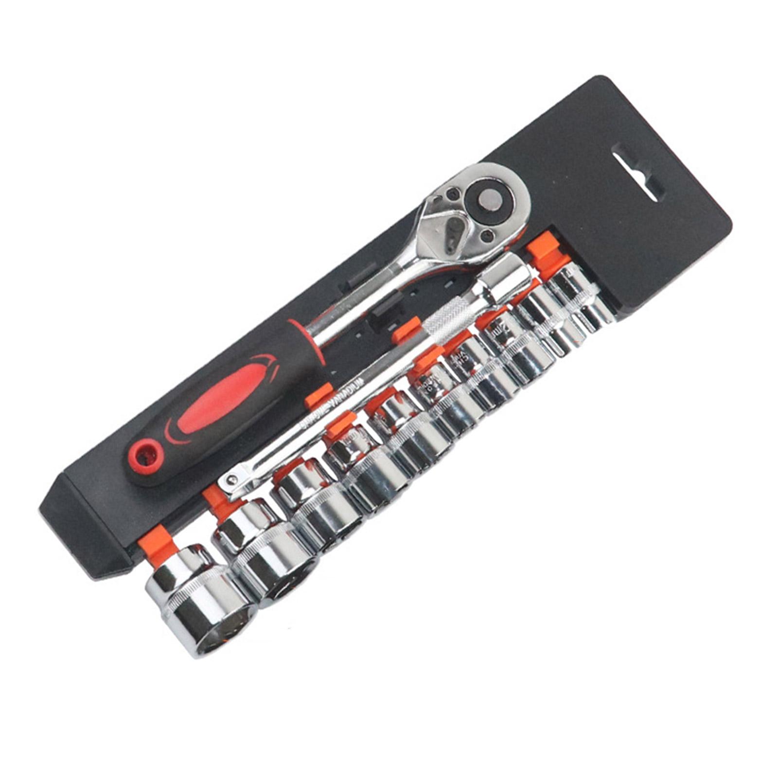 

12Pcs Auto Repair Tools Wrench Socket Set Including Wrench Socket Extended Rod Motorcycle Repairing Tool Mechanic Tools