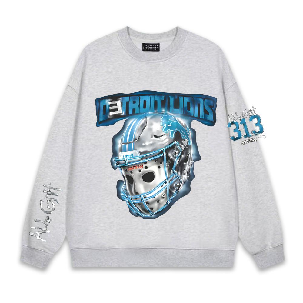 EMINEM X LIONS ALL GRIT LONGSLEEVE 2026 New American rapper Eminem Same As Official Website Autumn/Winter High Quality Hoodie