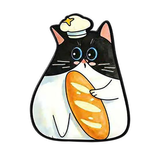 Brooch Pin Cartoon Design Cat Pin with Zinc Alloy Rhinestone Inlay Hand-Painted A