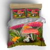 Fairytale Decor Mushroom Rain Scene Soft Comfortable Duvet Cover Bedding Set Included 1*Duvet Cover & 2*Pillowcases, Gift