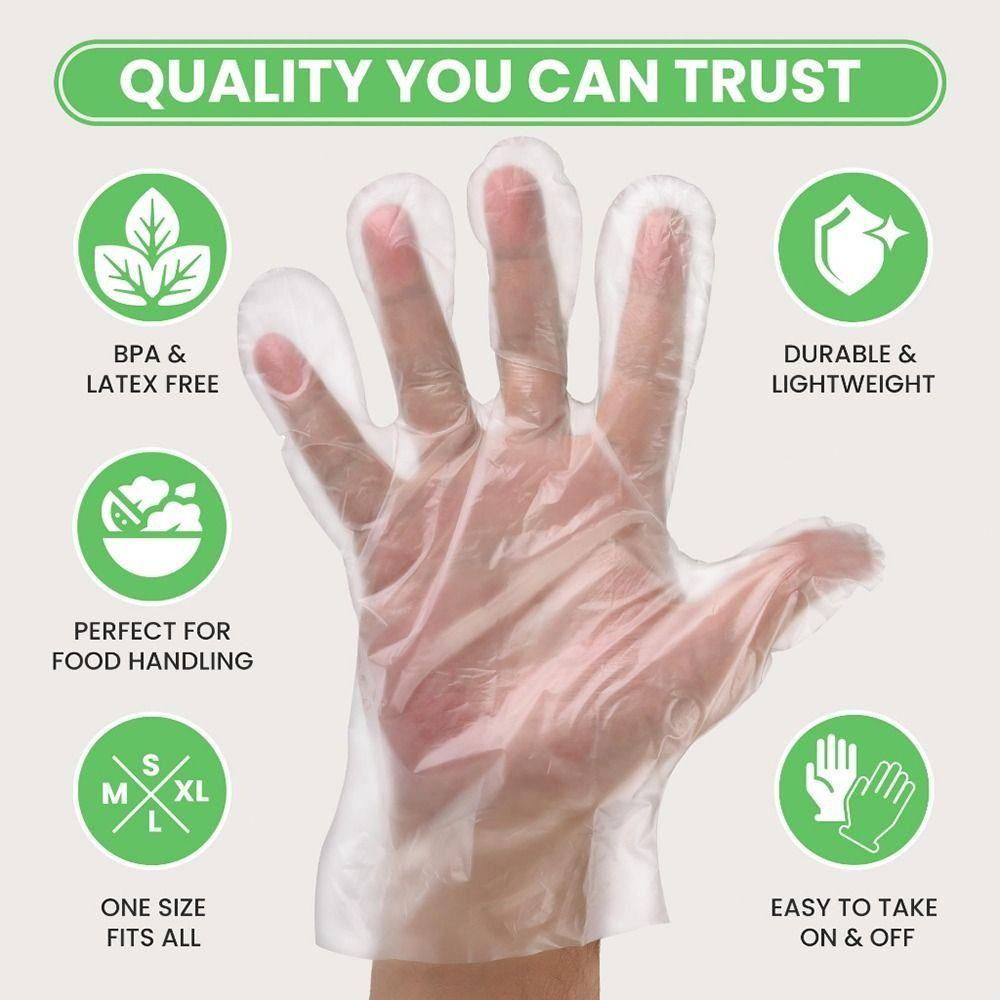 100Pcs Acid Work Safety Disposable Gloves Transparent Latex Free Gloves Portable Cleaning Gloves