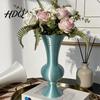 Decorative Plant Pot for Bedroom Retro Curved Flower Vase 3D Printed Flared Neck Tabletop Vase Living Room Minimalist Floral Container Home Aesthetic