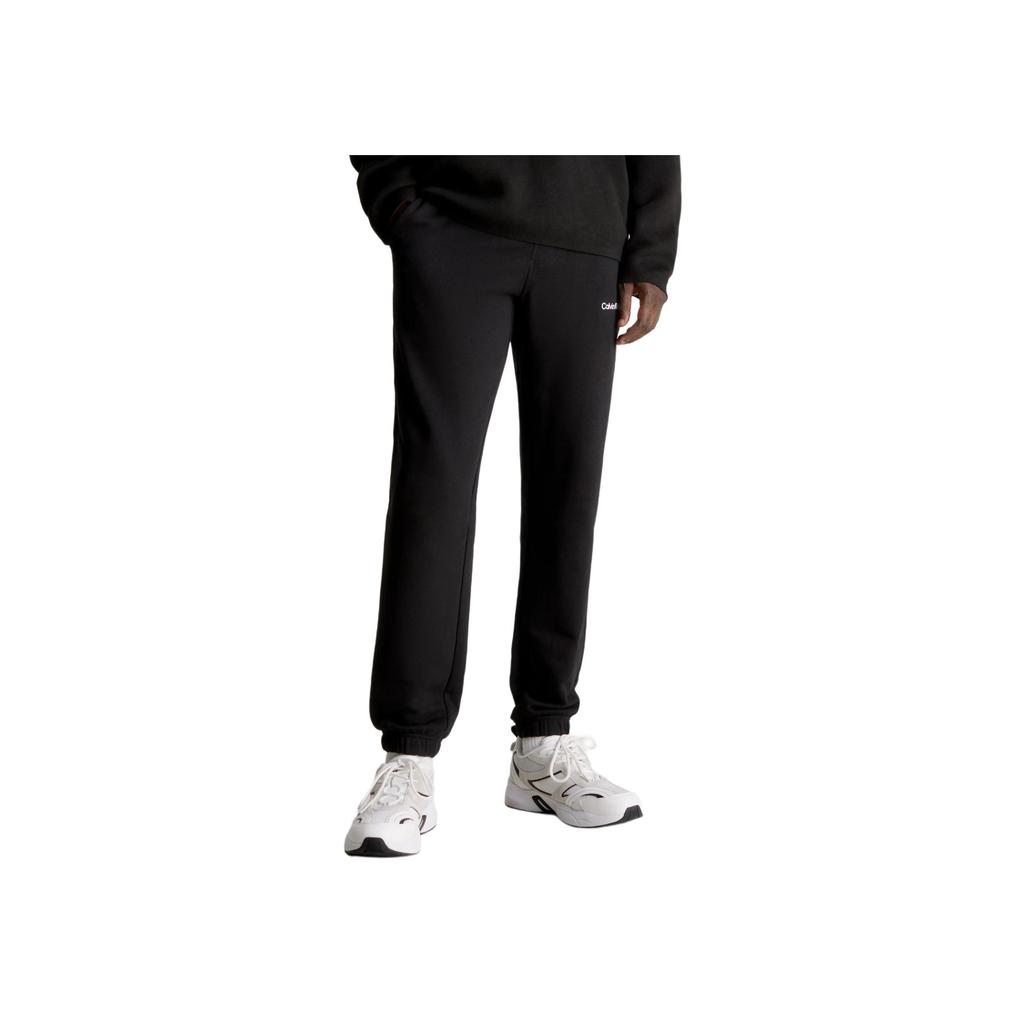 Calvin Klein Solid Color Drawstring Elastic Waist Cuffed Casual Pants Men Bottoms Black J30J324739-BEH