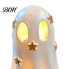Niche Home Decor Halloween Ghost Decoration, Cute Light Up Figurine, Spooky Resin Room Accessories Statue with LED for Shelf Mantel Indoor Gift