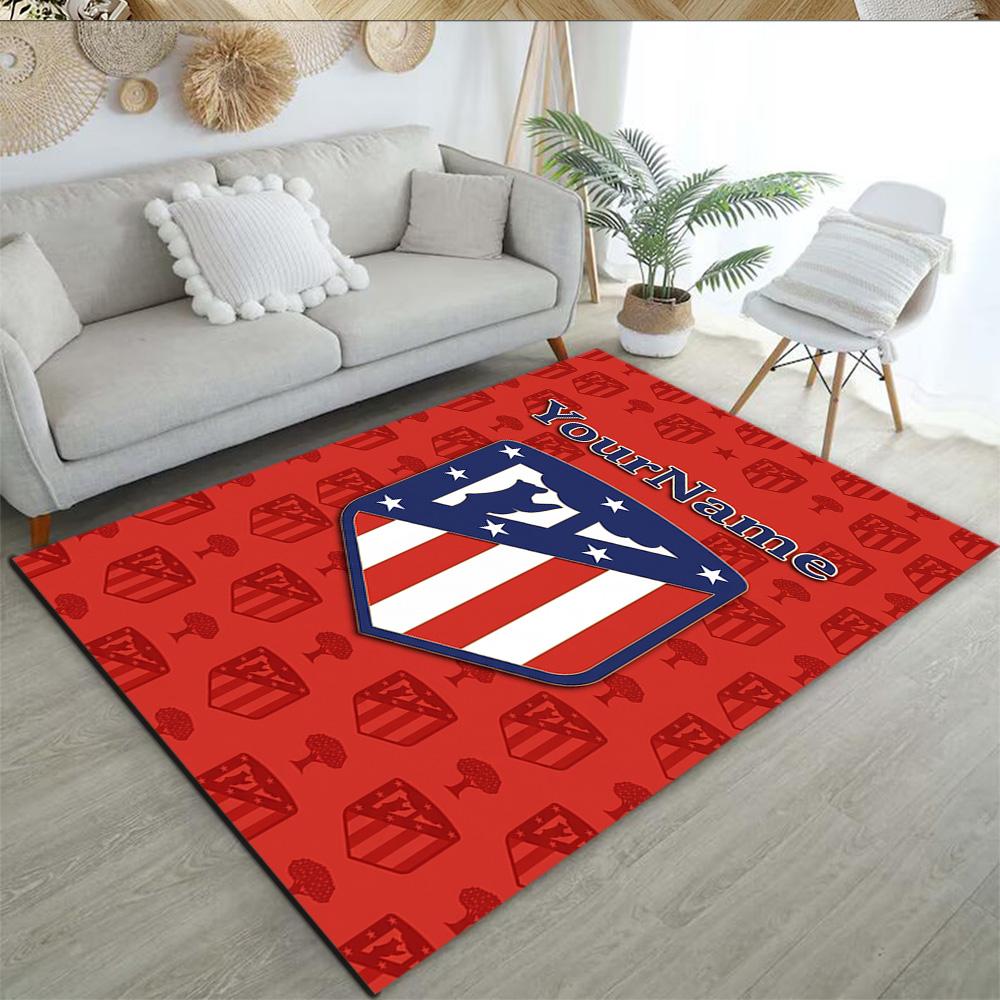 Atletico Madrid Customized Name Floor Rug Office Rug Design for Outdoor Decorate Room Playrooms Study Room Anti-slip Rug Decorate Offices