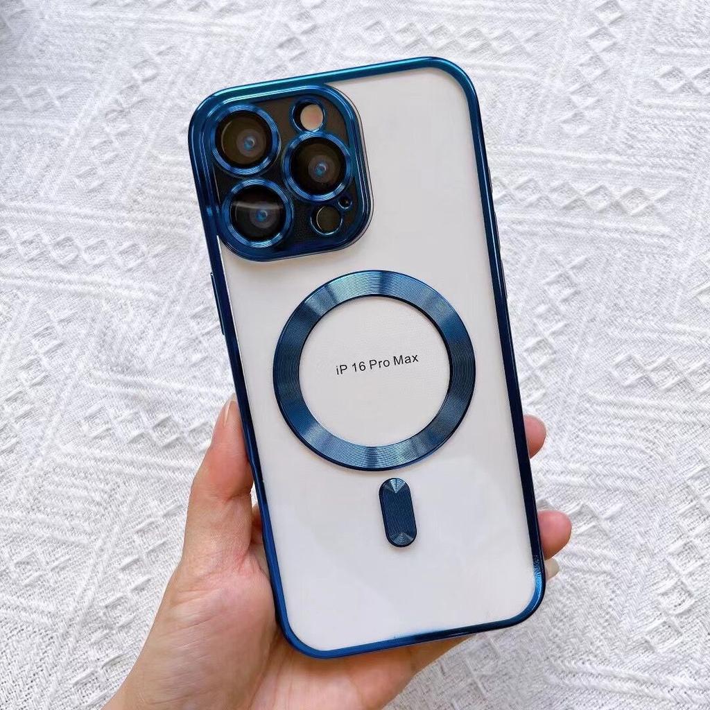 IPhone16 Electroplated CD Pattern 15 Mobile Phone Case with Tail Apple Magsafe Magnetic 12proma Soft Case Suitable