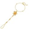 Exquisit Five Petal Flower Pearl Bracelets for Women Ladies Gold Color One Piece Bracelets Rings Vacation Jewelry Accessories