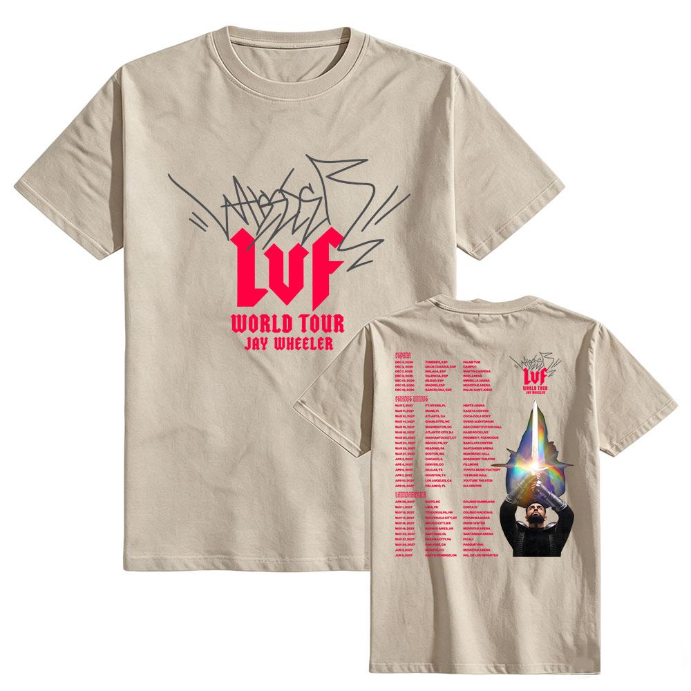 Jay Wheeler La Voz Favorita World Tour 2027 T-shirt Unisex Streetwear Short Sleeve Cotton Soft Tshirts Design Graphic Print Tee