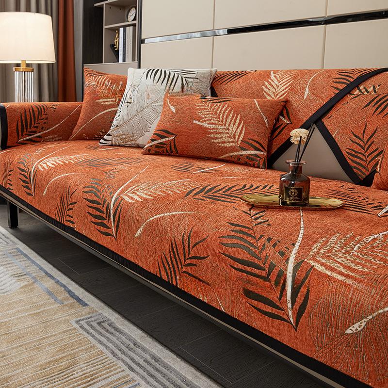 

Высококачественная американская диванная подушка из синели с вышивкой, четырехсезонная универсальная нескользящая подушка для сиденья, чехол для дивана, полотенце на спинку и обивка 90*70cm