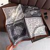 New silk scarf women's fashion versatile sense 70 square scarf neck protection scarf spring and autumn retro scarf tied bag