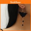 Trendy Halloween Bat Logo Acrylic Earrings For Women Geometric Style Design