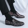 New Zebra Autumn Spring Silver Gold New Dress Men Shoes Exquisite Slip-on Designer Party Office Oxfords Pointed Toe Big Size 46