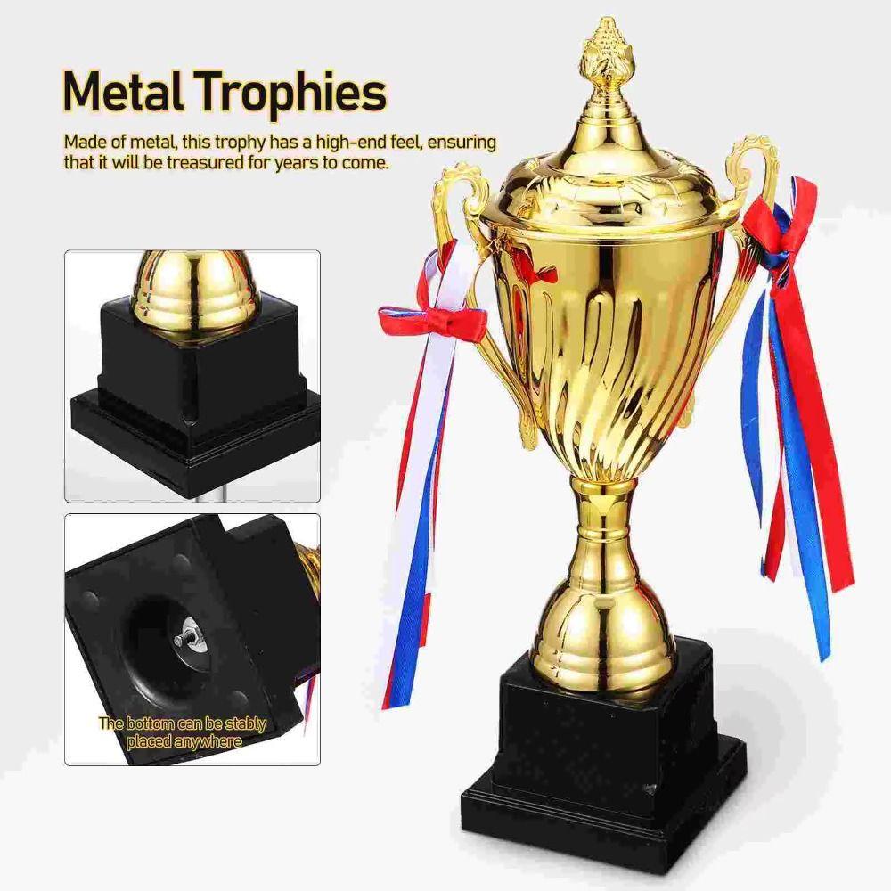 Metal Material Gold Trophy Cup 29/33/36cm Winner Trophies Award Trophy  Classroom Use