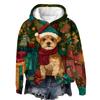 Women's Fashion Long Sleeve Christmas Print Loose Hooded Sweatshirt Top