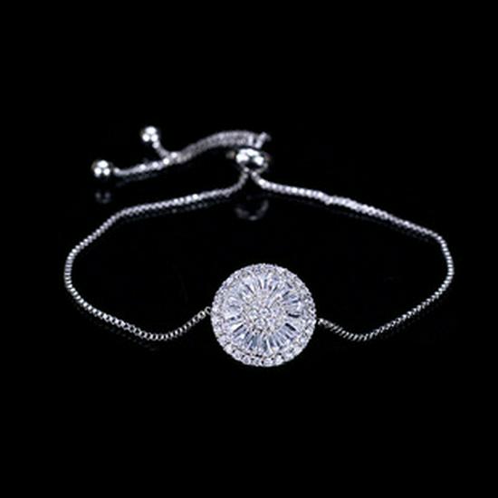 Women's Gold-Plated Zircon Tennis Bracelet - Full Diamond Design, Model S5650