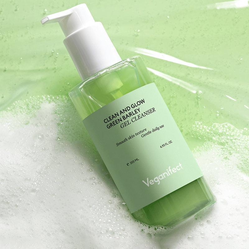 Veganifect Clean And Glow Green Barley Gel Cleanser 205ml