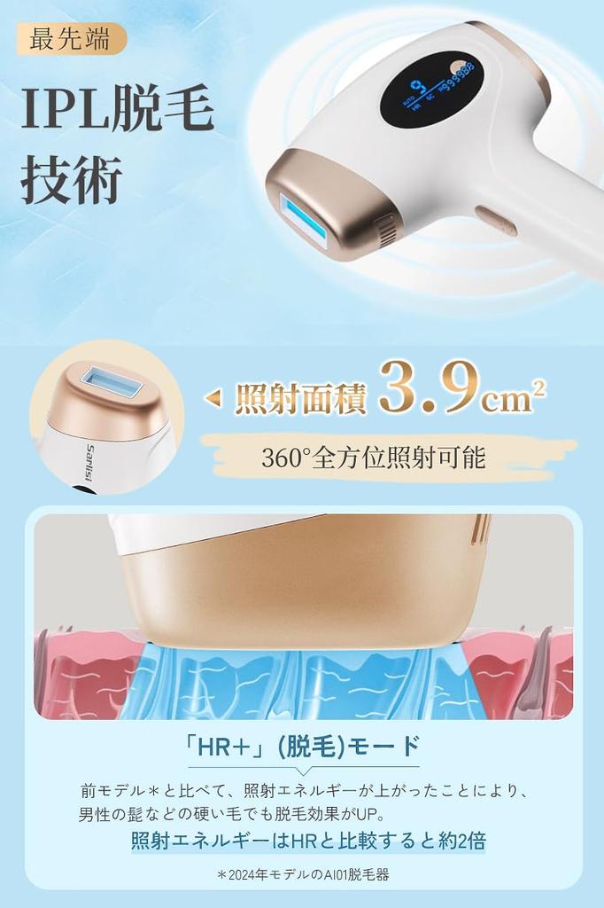 Sarlisi Painless Hair Removal Device New Automatic IPL Light Million 9 Full Body VIO Home IPL Light Epilation Beard and Body Hair Removal Device for