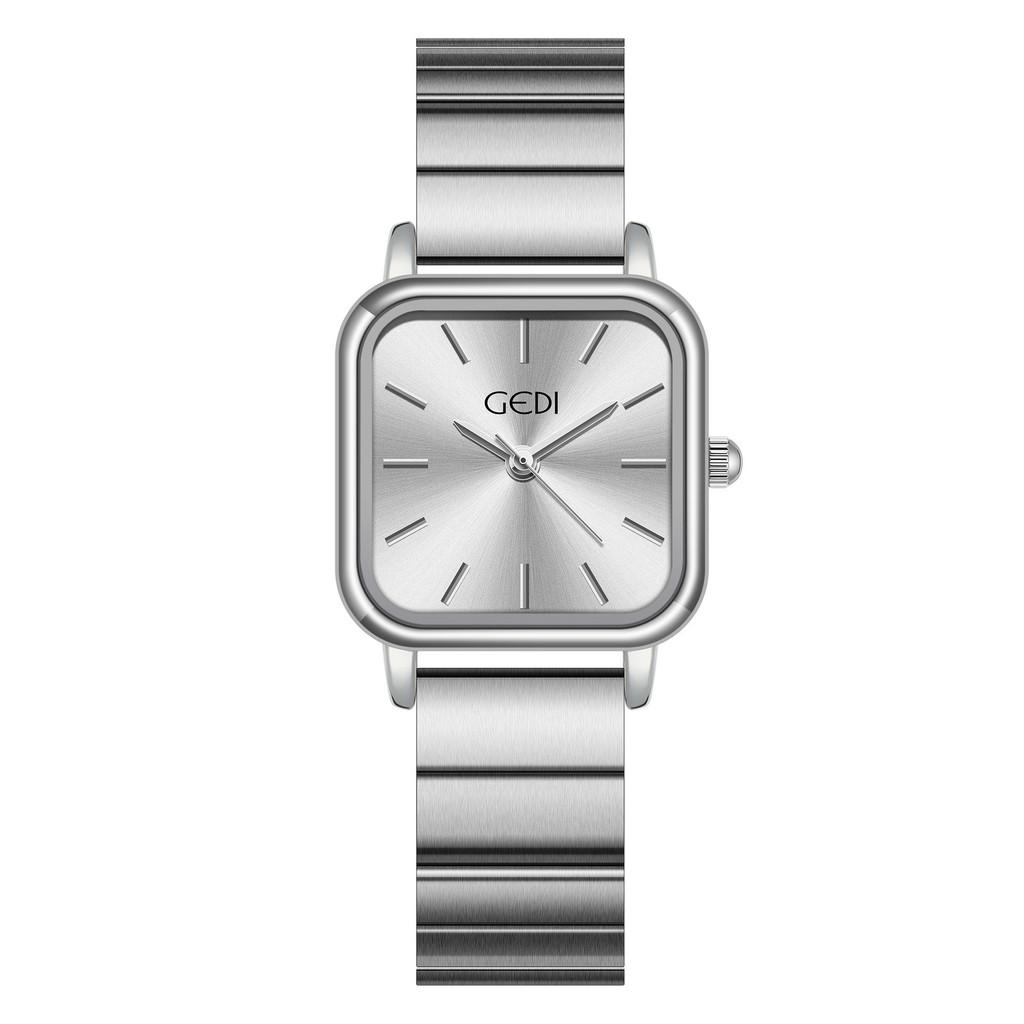 Gadi Elegant Stainless Steel Square Watch For Women With Water Resistance And Quartz Movement