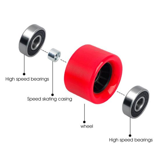 1Pc/4Pcs/8Pcs Skate Wheel Not Luminous Good Grip with Bearings Indoor Outdoor Quad