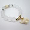 Women Vintage Frosted Bead Bracelet Cute Elephant Pendant Korean Style Bangle