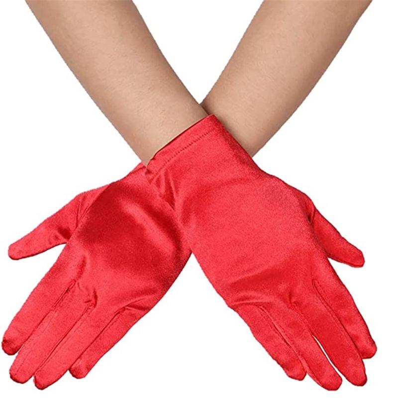 Stretch Short Gloves Evening Party Gloves Short Length Wrist Length Gown Gloves