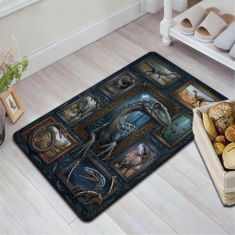 Dinosaur Collection Pattern Rug Floor Mat for Living Room or Bedroom Soft and Comfortable Carpet a Gift for Birthday and Holiday.