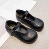 Classmate 2025 Spring and Autumn New Korean Edition Girls Middle School and Older Children Round Head Leather Shoes Girls Versatile Princess Shoes Tid