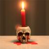 Halloween Skull Candle Holder Creative Tears Skull Resin Figurines Horror Halloween Decoration Holiday Atmosphere Mini Ornaments