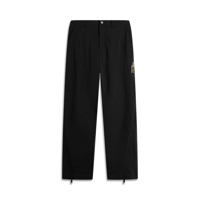 

Li Ning CF Suo Solid Color Straight Loose Casual Knit Sports Pants Men bottoms Black AYKU721-1 M