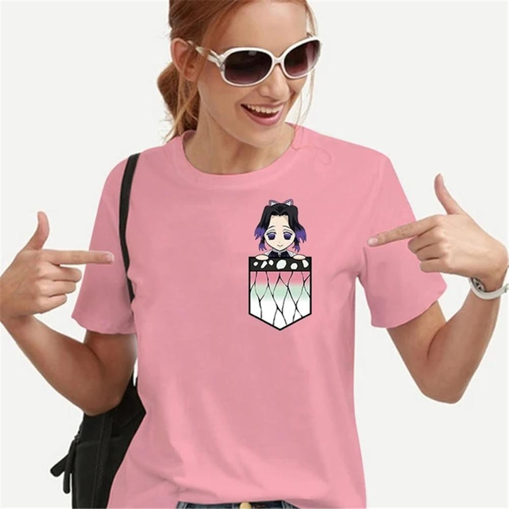 Maglietta con Stampa Taschino Personaggi Anime Cartone Animato Donna Adolescenti Magliette Abbigliamento Unisex Vintage Streetwear Stile Quotidiano Moda Streetwear