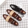 European and American Buckle Casual Leather Shoes Business Dress Leather Shoes Pointed Monk Monk Shoes Extra Large Size