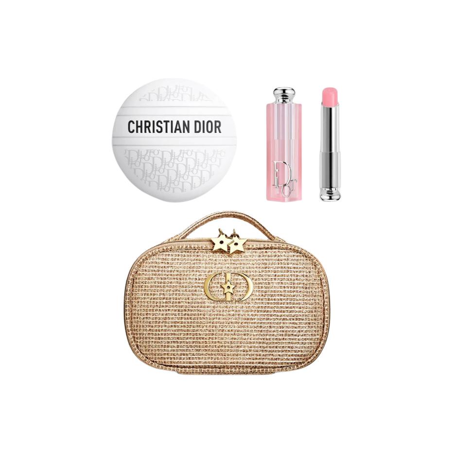 Dior Addict Lip Glow And The Balm With Makeup Bag Lip Glow 001 + Lip Glow 50g + Makeup Bag