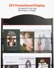 Brochure Display Rack, 4-Tier Magazine Literature Display Stand with Wheels, Movable Floor Standing Magazine Rack, Heavy Duty Newspaper Catalog