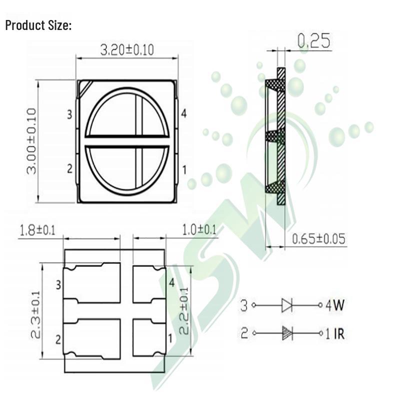 SMD Infrared 850nm 3030 White Light LED for Security Monitoring