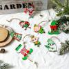 Christmas Decorations: Elf, Grinch, Gingerbread Man Wooden Figurine Set