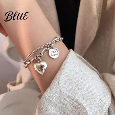 Adjustable Bracelet for Women Heart Charm Double-Layer Love Alloy