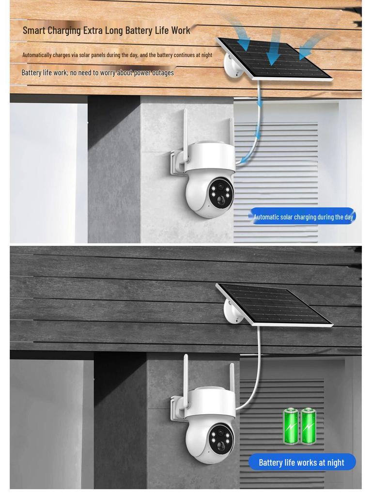 iCSee Solar-Powered 4MP Wireless HD Outdoor Camera with 10X Zoom