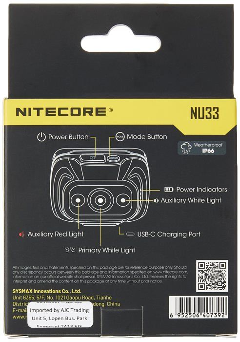 Lampe Frontale - Nitecore - NU33 - 700 Lumen - USB-C Rechargeable - Lumière Rouge