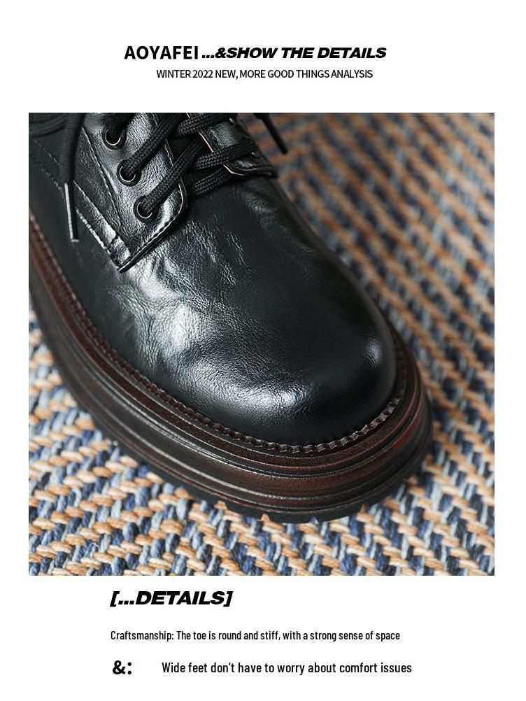 Women's 2024 Spring/Summer Retro Lace-Up Loafers - Thick Sole, Round Toe, Chunky Heel In British Style