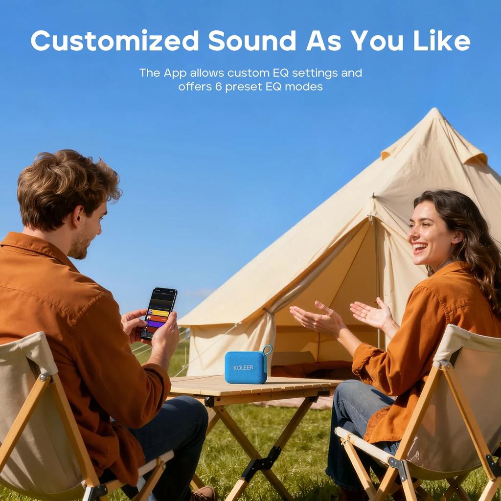 Koleer Pocketgo Portable Bluetooth Speaker Ip68 Waterproof Bt6.0 Outdoor Pool Party Camping Travel With Built-In Mic Tws App Eq