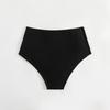 European & American Women's Ruched Solid Triangle Bikini Swimsuit