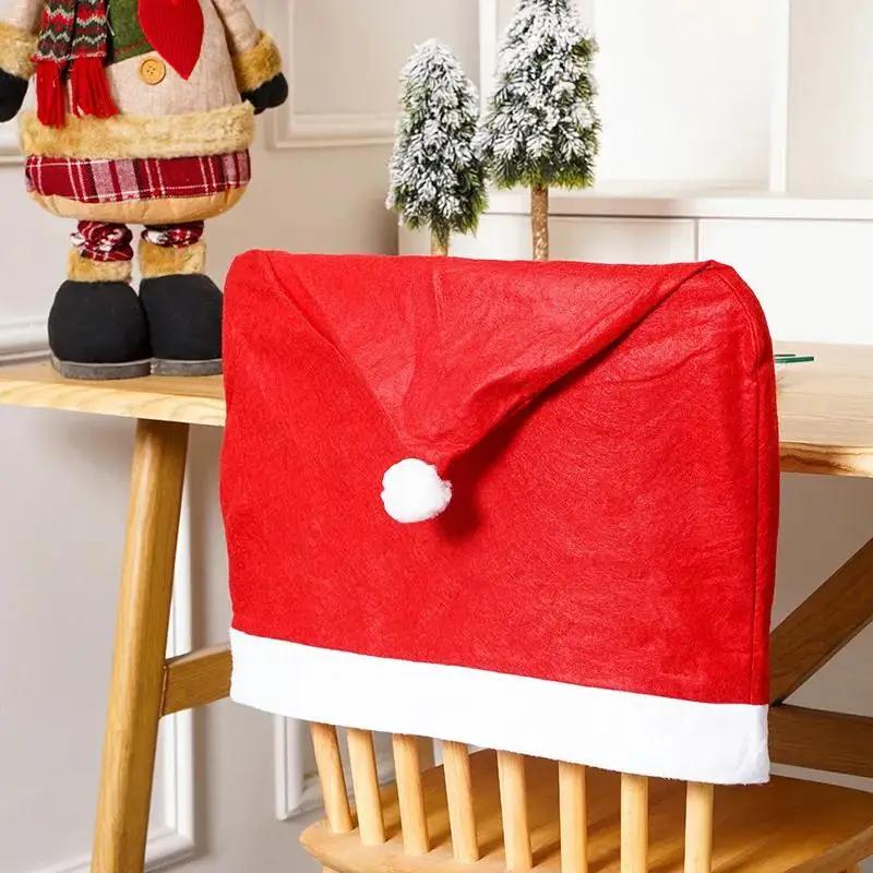 

Christmas New Chair Cover Red Non-woven Chair Cover Christmas Table Decoration Dining Chair Cover Christmas Party Party Supplies