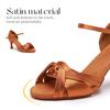 Women's Latin Satin Professional Salsa Bachata Ballroom Standard Dance Shoes Performance Shoes 7.5 Cm Heel