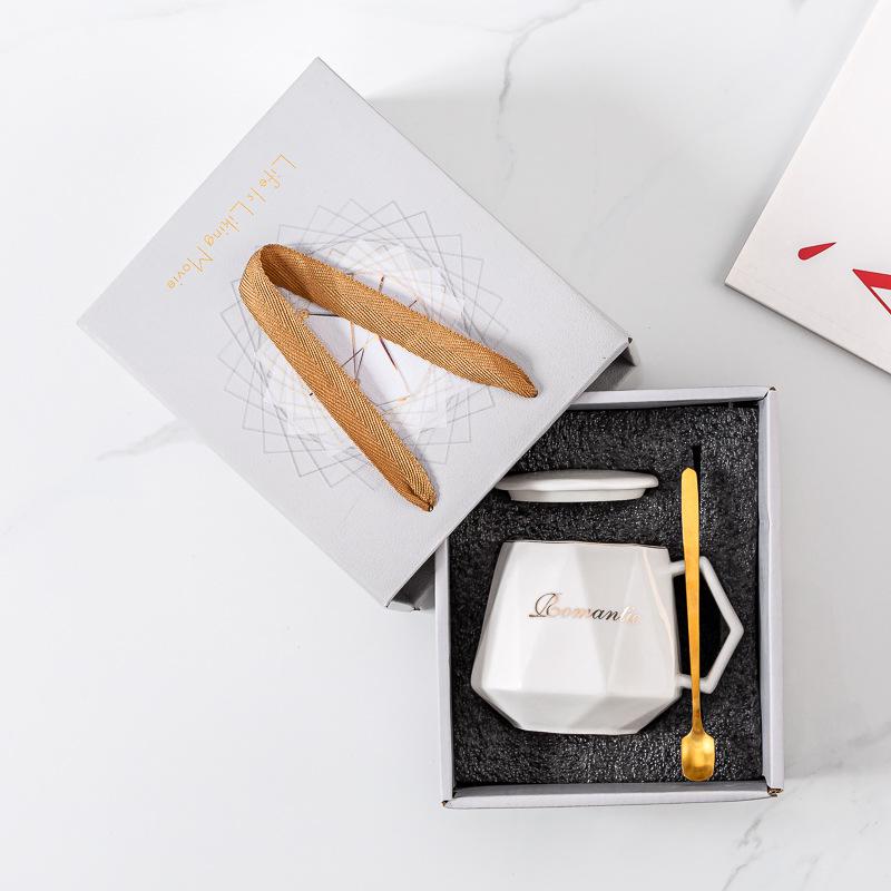 Simple fashion ceramic cup creative mug coffee cup couple cup gifts business souvenir